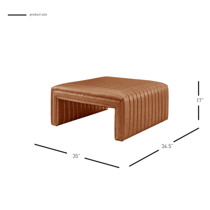 Atkinson Faux Leather Coffee Table/Ottoman - Vintage Cider - view 2