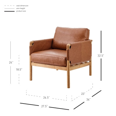 Barclay Faux Leather Accent Arm Chair