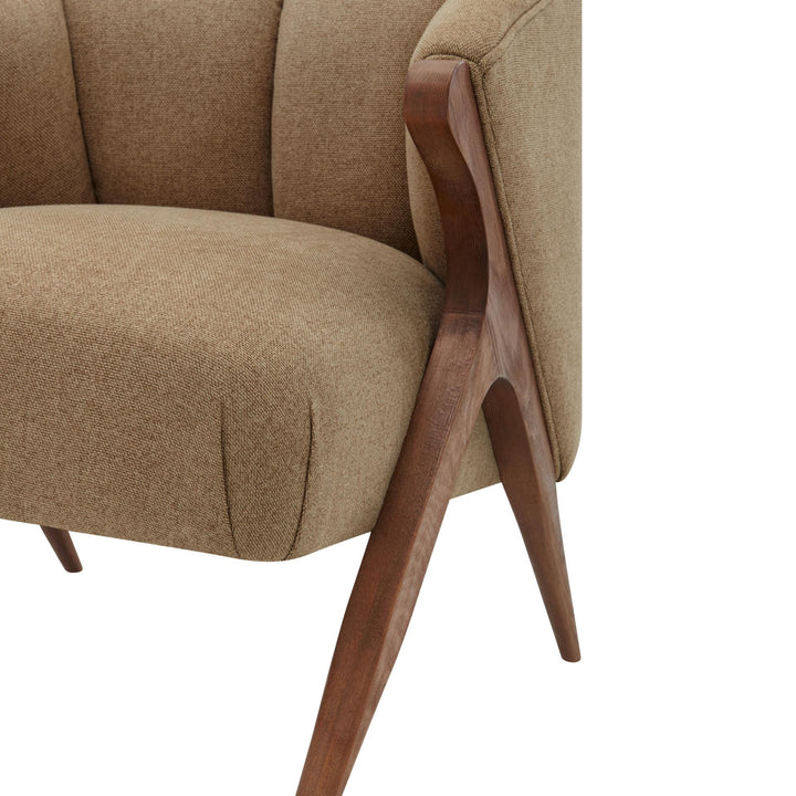 Florence Fabric Accent Chair Brown Legs - Havana Cream - view 9