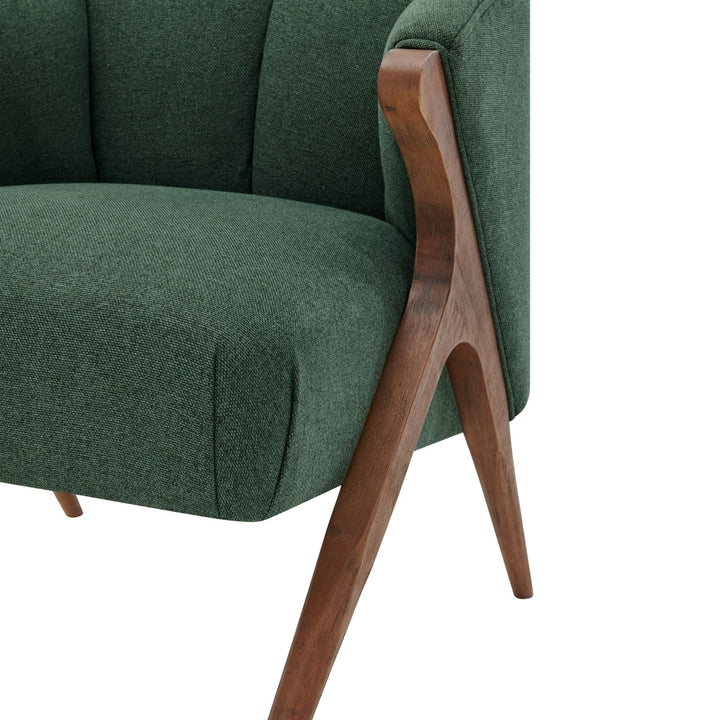 Florence Fabric Accent Chair Brown Legs - Havana Green - view 9