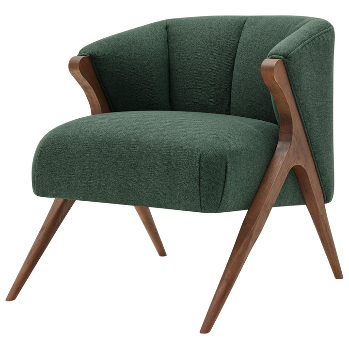 Florence Fabric Accent Chair Brown Legs - Havana Green