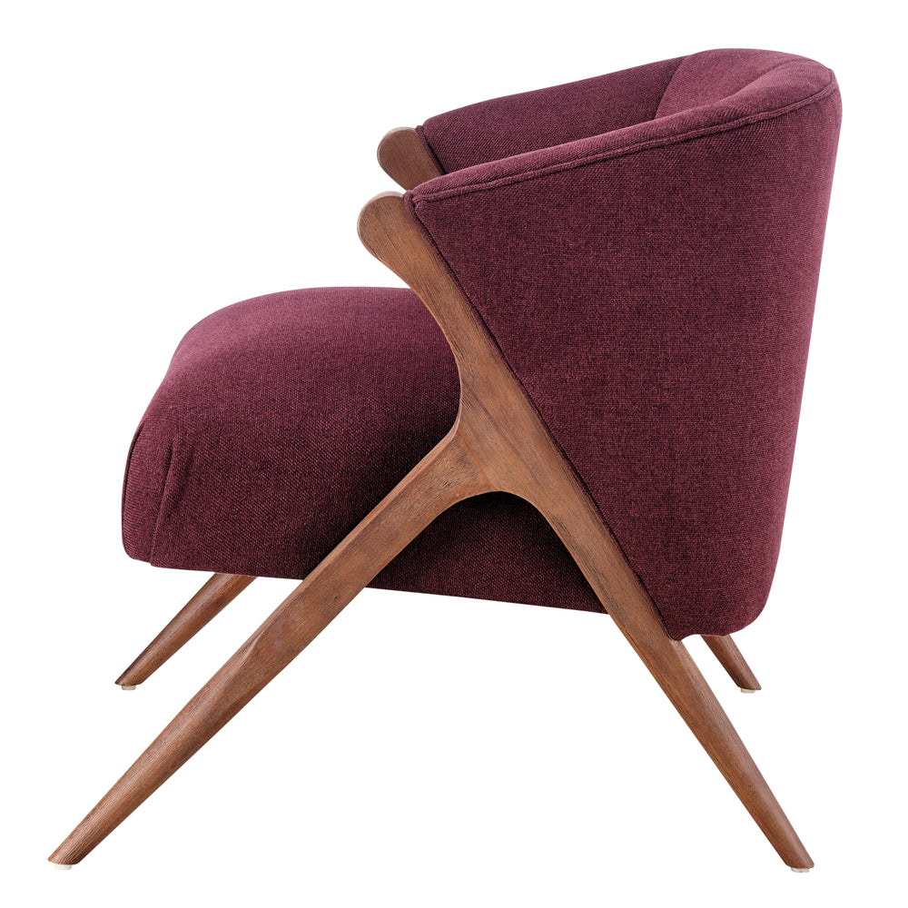 Florence Fabric Accent Chair Brown Legs - Havana Maroon - view 5