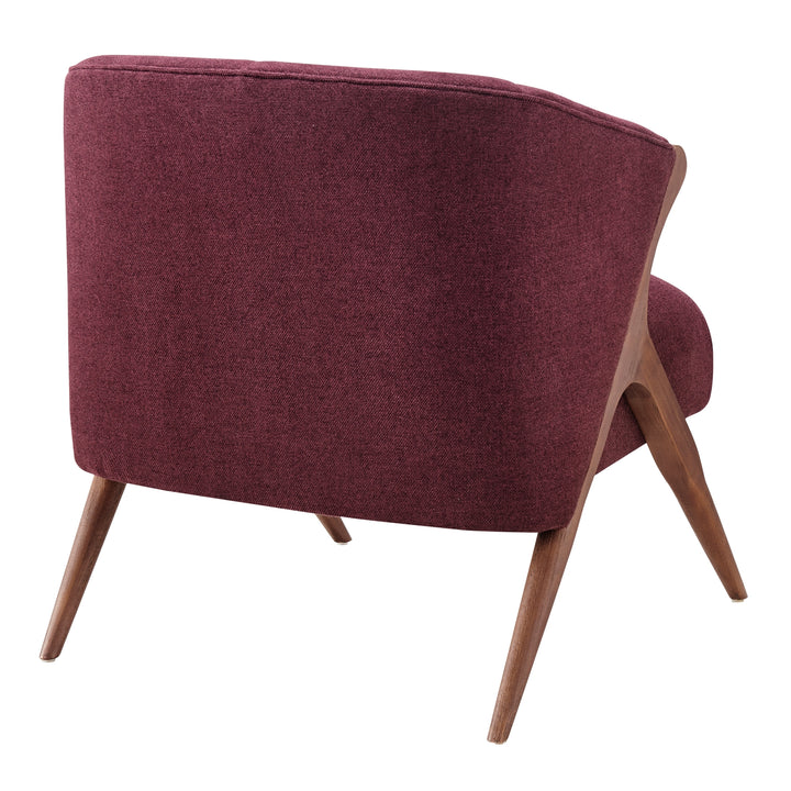 Florence Fabric Accent Chair Brown Legs - Havana Maroon - view 7