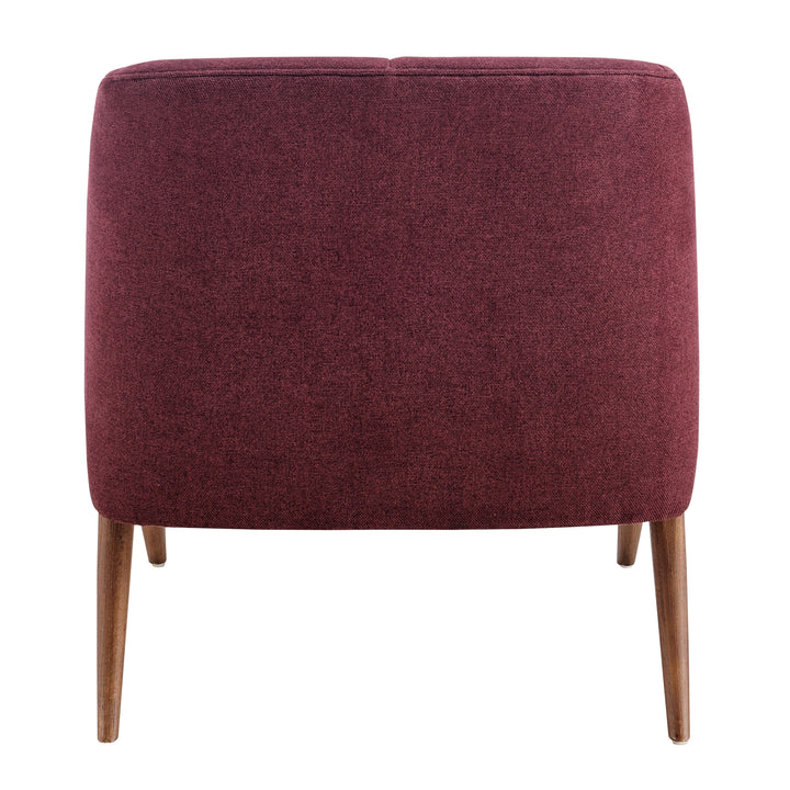 Florence Fabric Accent Chair Brown Legs - Havana Maroon - view 6