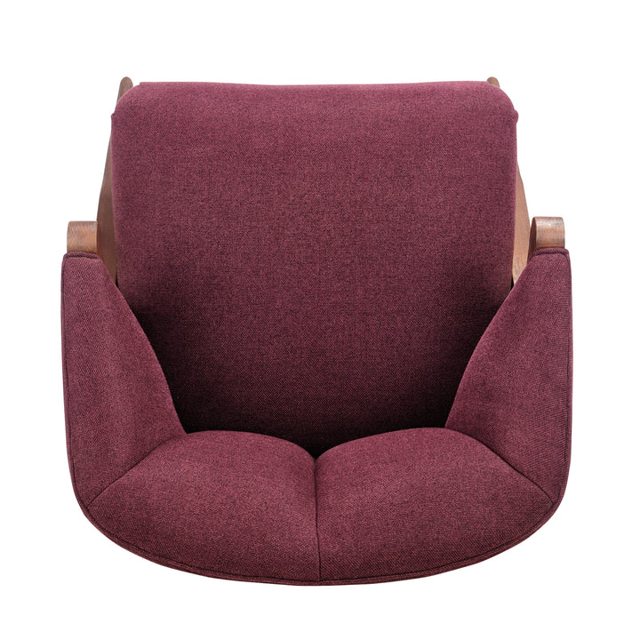 Florence Fabric Accent Chair Brown Legs - Havana Maroon - view 8