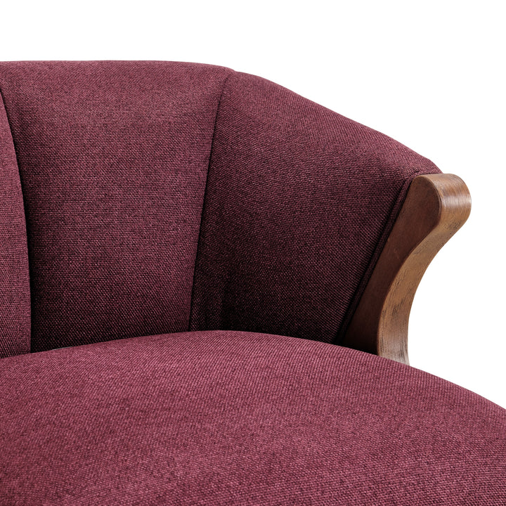 Florence Fabric Accent Chair Brown Legs - Havana Maroon - view 9