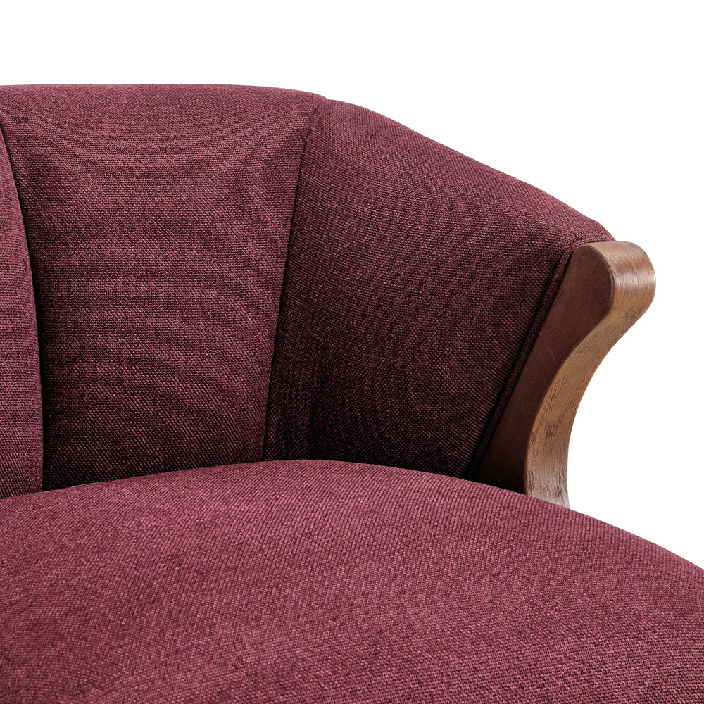 Florence Fabric Accent Chair Brown Legs - Havana Maroon - view 9