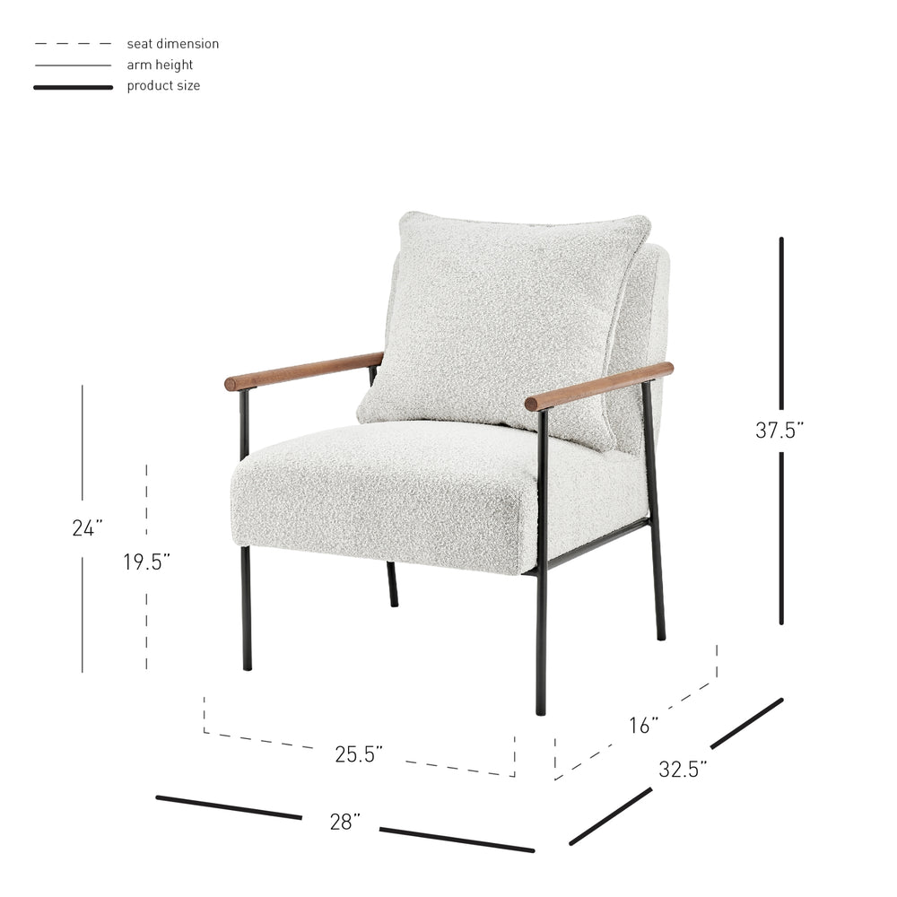 Quinton Boucle Accent Arm Chair - Boucle Beige - view 2