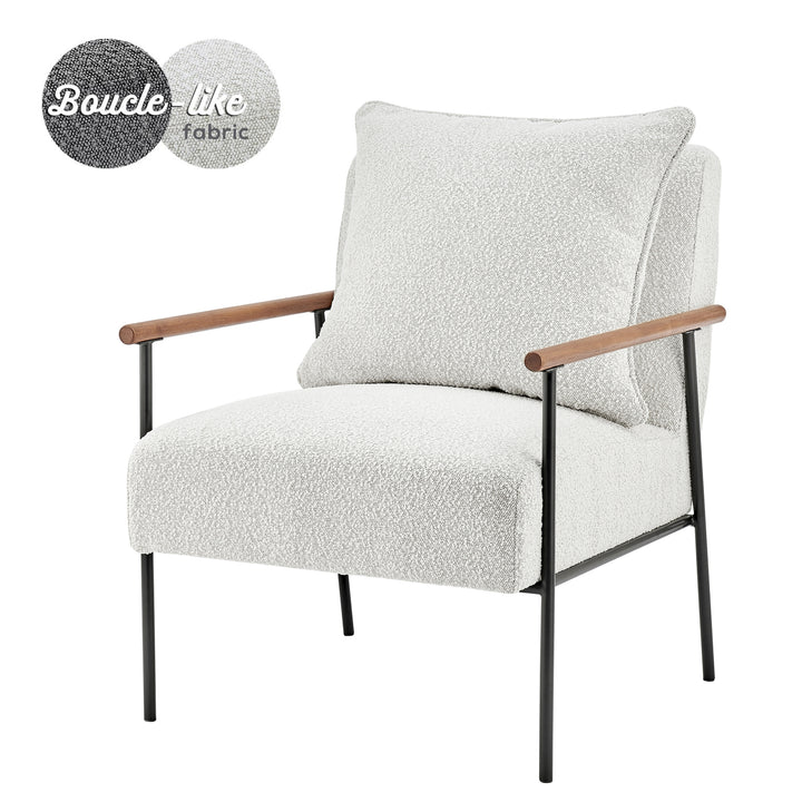 Quinton Boucle Accent Arm Chair - Boucle Beige
