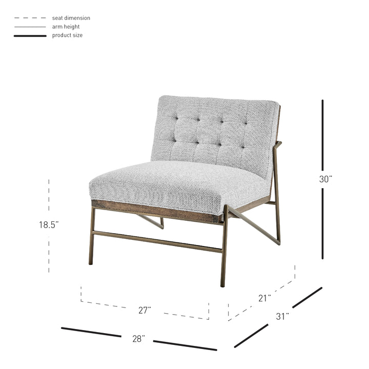 Marlow Fabric Accent Chair - Cardiff Gray - view 2