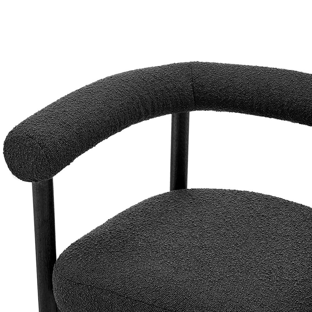 Keanu Boucle Dining Arm Chair Black Legs - Boucle Black - view 9