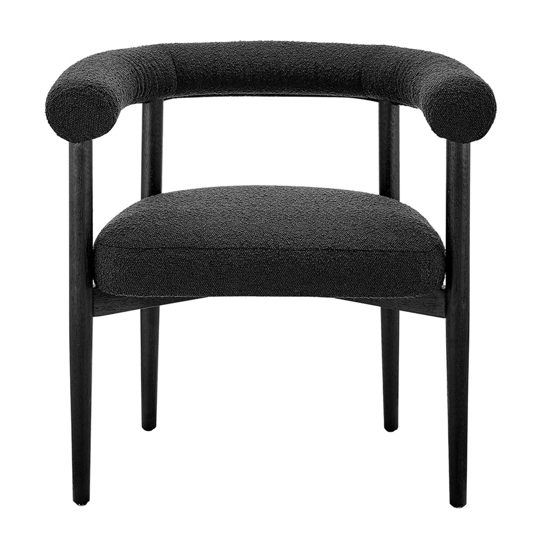 Keanu Boucle Dining Arm Chair Black Legs - Boucle Black - view 4