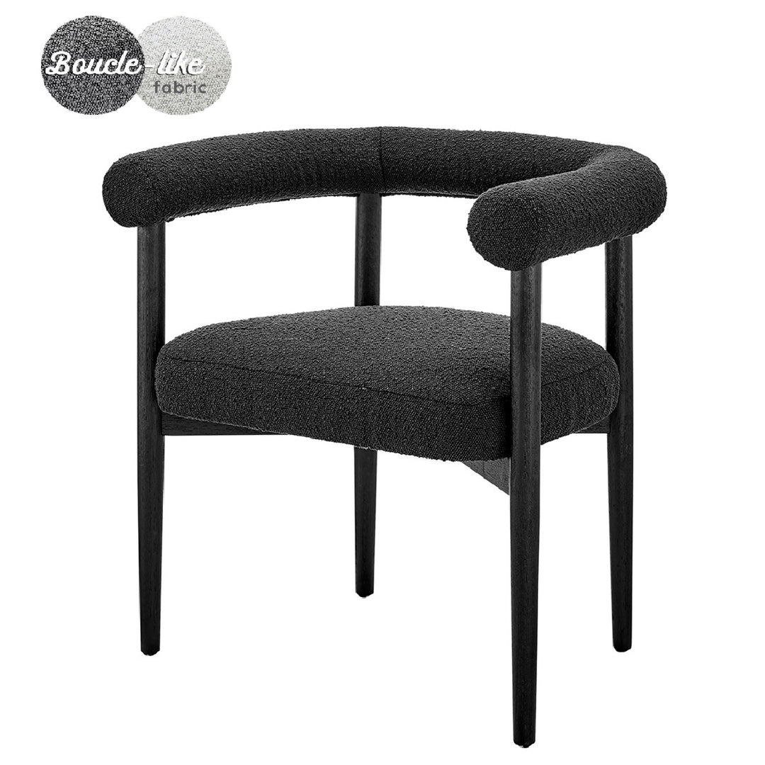 Keanu Boucle Dining Arm Chair Black Legs - Boucle Black