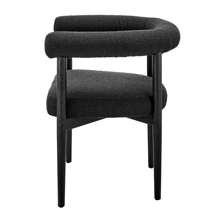 Keanu Boucle Dining Arm Chair Black Legs - Boucle Black - view 5