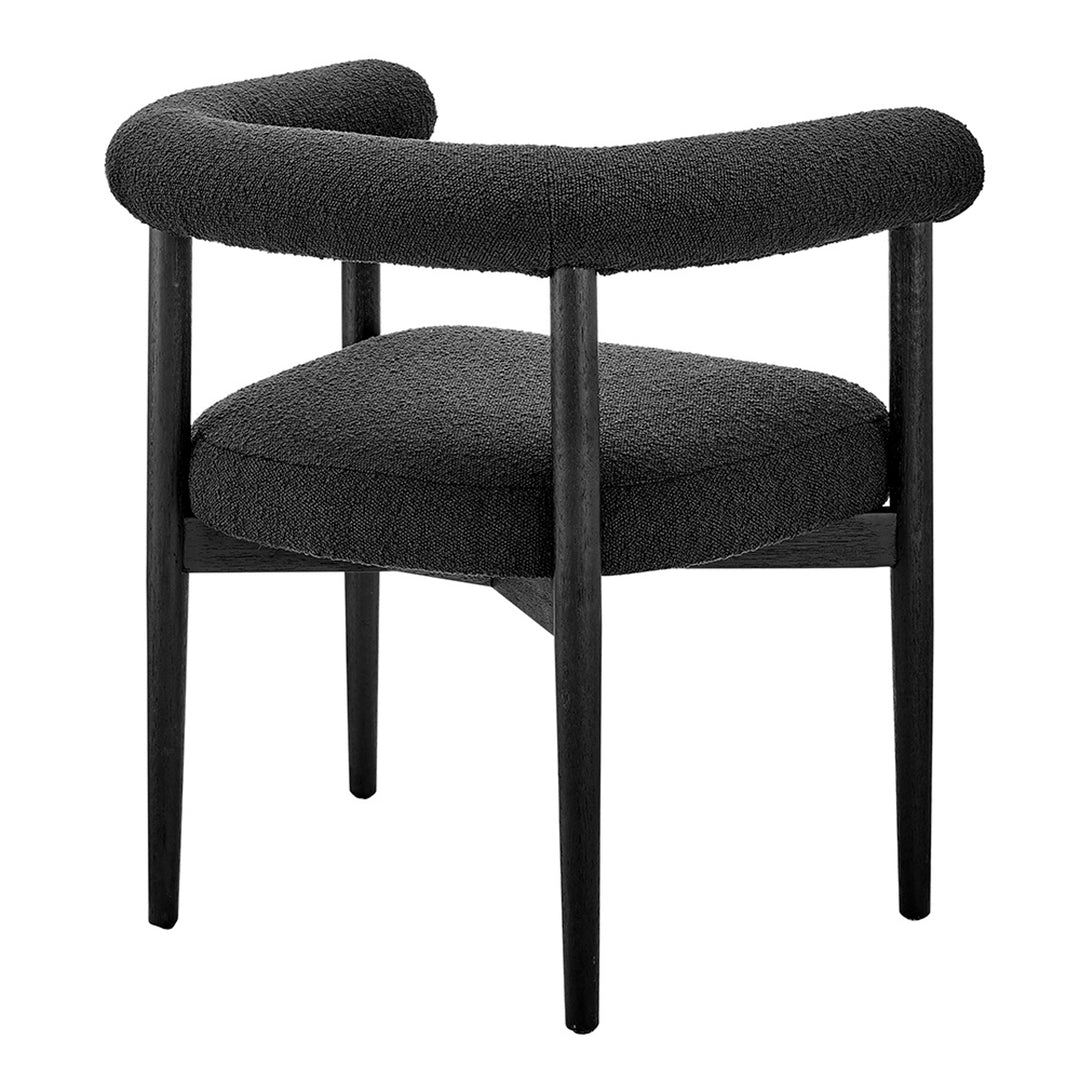 Keanu Boucle Dining Arm Chair Black Legs - Boucle Black - view 7