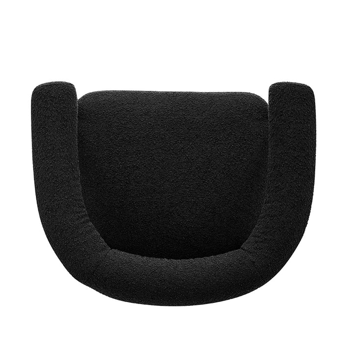 Keanu Boucle Dining Arm Chair Black Legs - Boucle Black - view 8