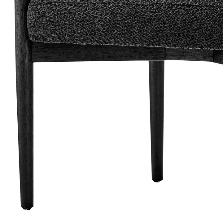Keanu Boucle Dining Arm Chair Black Legs - Boucle Black - view 10
