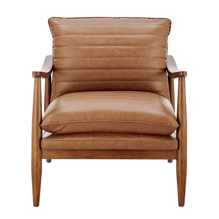 Edmond Faux Leather Accent Arm Chair - Vintage Cider - view 3