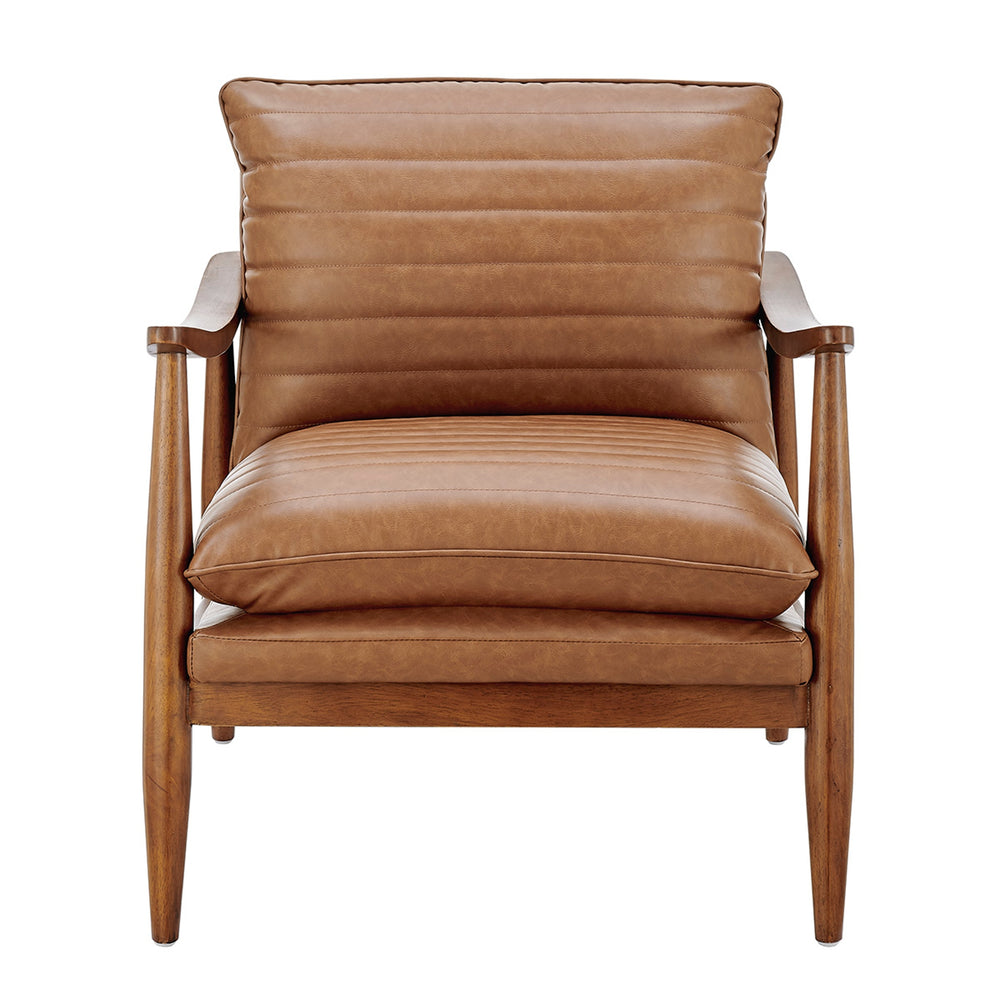 Edmond Faux Leather Accent Arm Chair - Vintage Cider - view 3