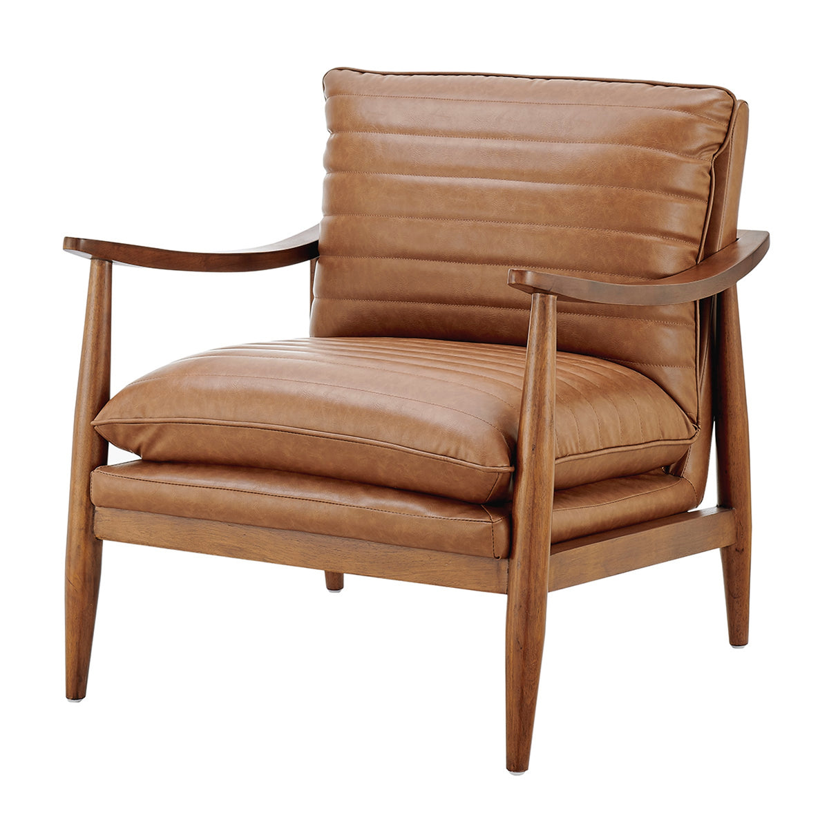 Edmond Faux Leather Accent Arm Chair - Vintage Cider
