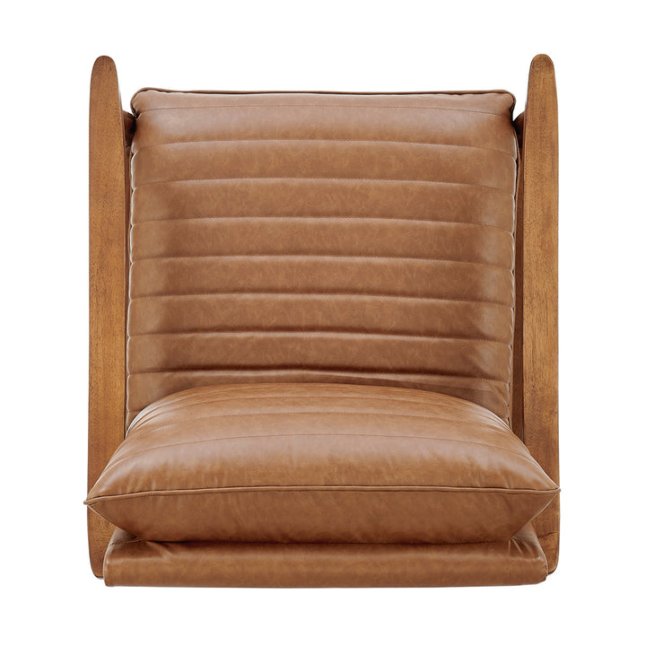 Edmond Faux Leather Accent Arm Chair - Vintage Cider - view 7