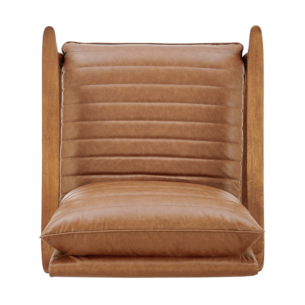 Edmond Faux Leather Accent Arm Chair - Vintage Cider - view 7