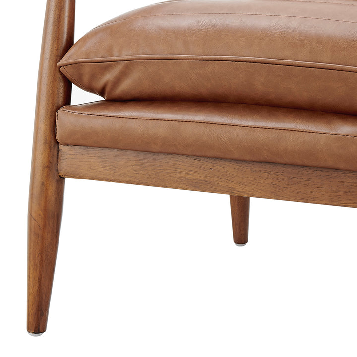Edmond Faux Leather Accent Arm Chair - Vintage Cider - view 9
