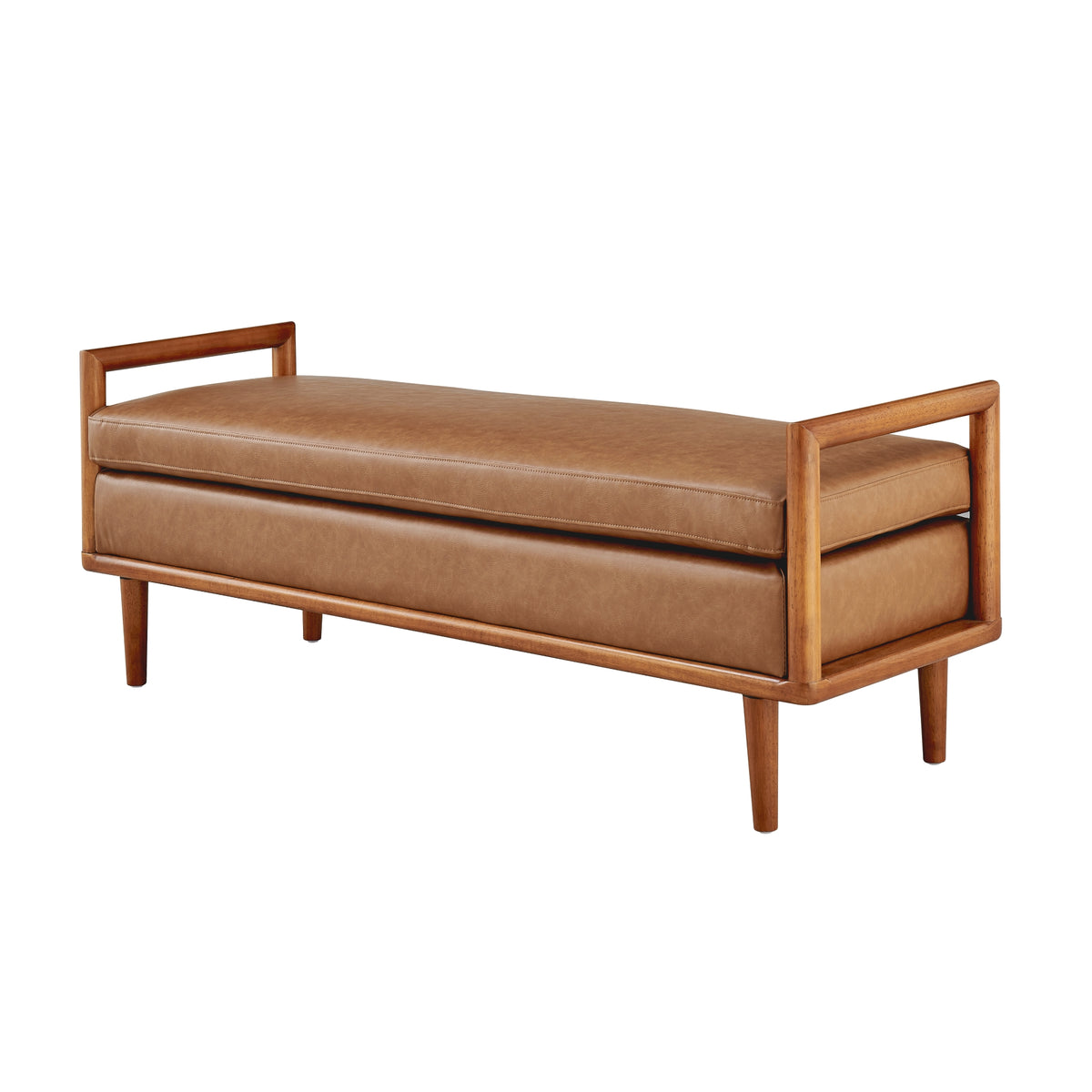 William Faux Leather Bench - Vintage Cider