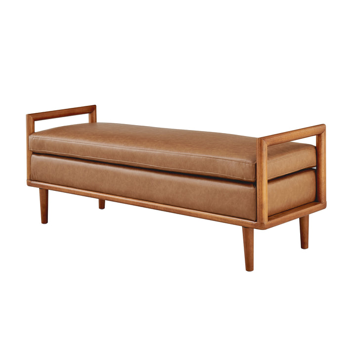 William Faux Leather Bench - Vintage Cider