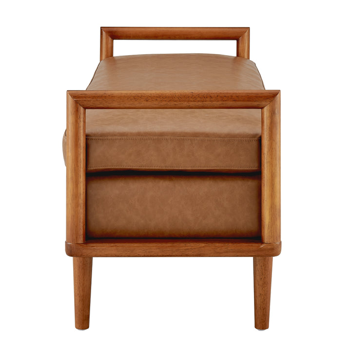 William Faux Leather Bench - Vintage Cider - view 4