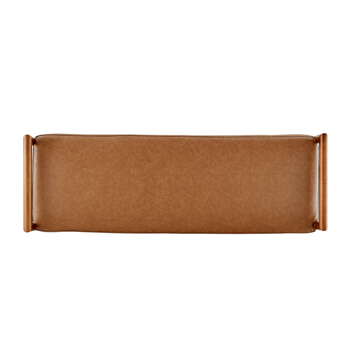 William Faux Leather Bench - Vintage Cider - view 5