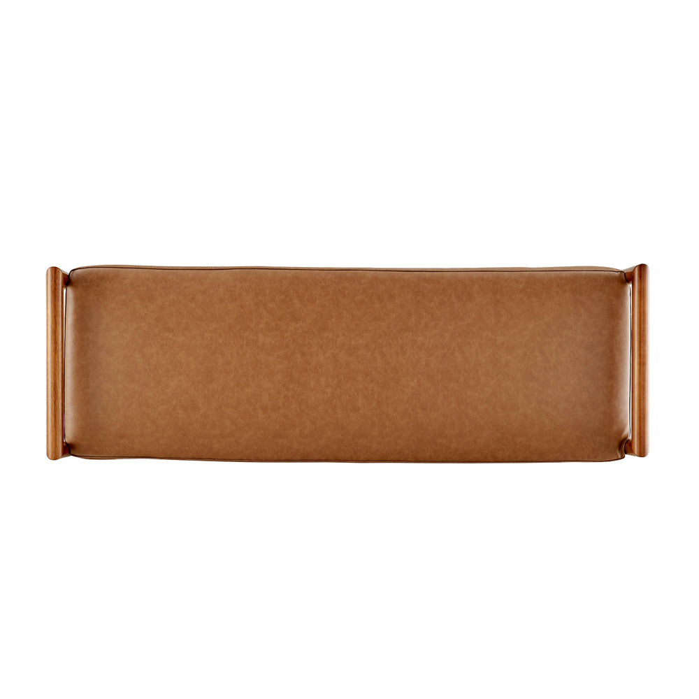 William Faux Leather Bench - Vintage Cider - view 5