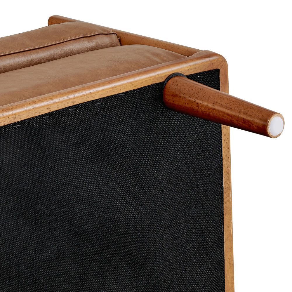William Faux Leather Bench - Vintage Cider - view 9
