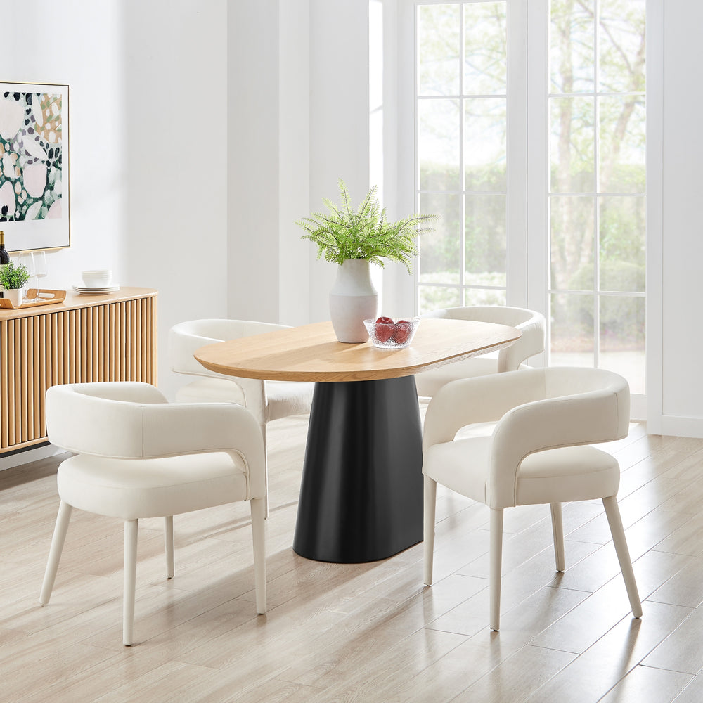 Lauryn Velvet Dining Arm Chair - Dainty Cream - view 2