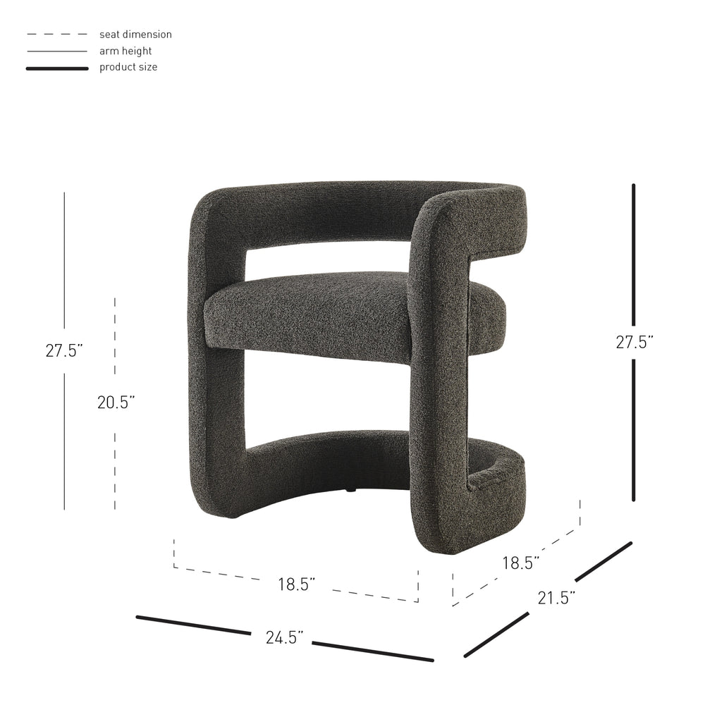 Althea Boucle Dining Arm Chair - Palladian Charcoal