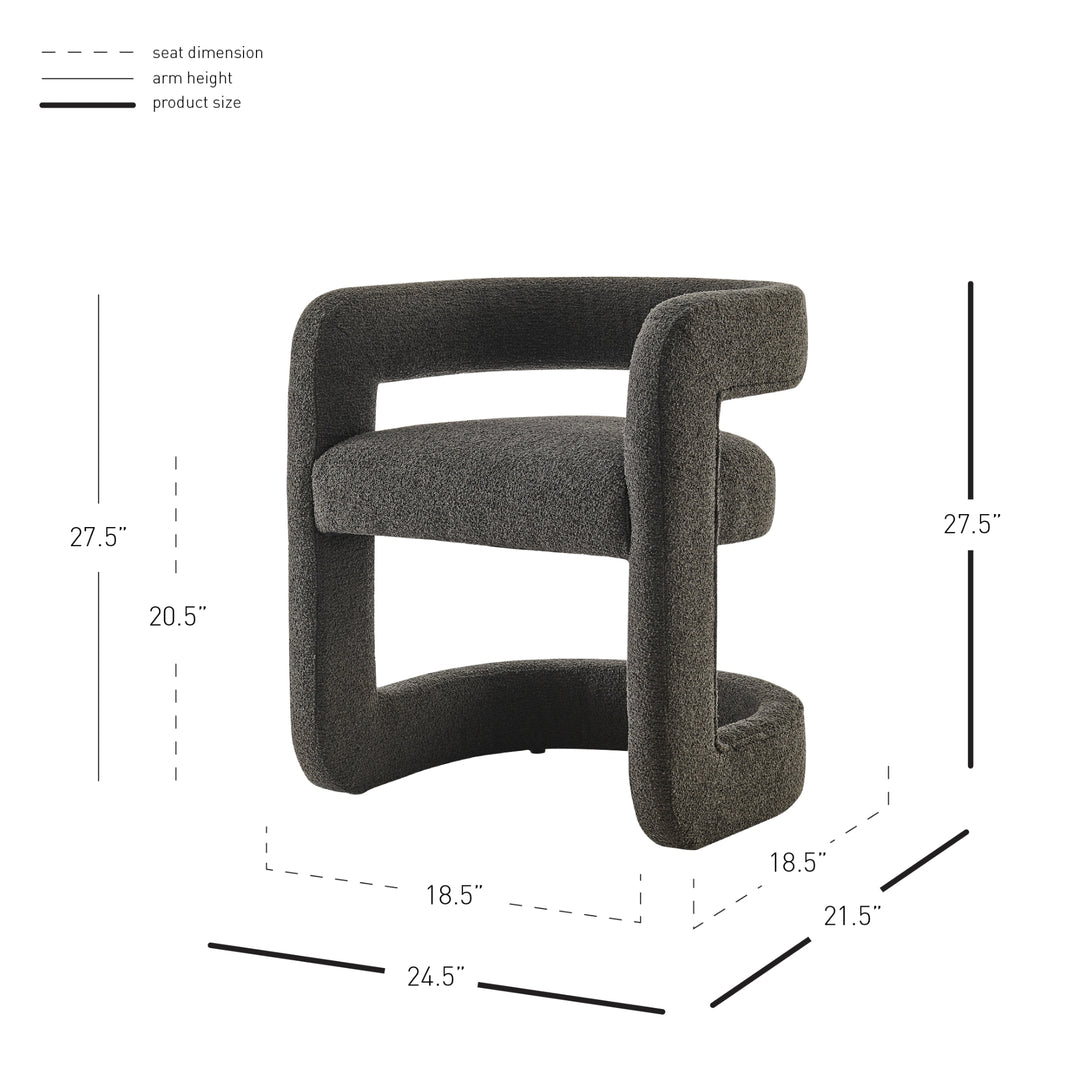 Althea Boucle Dining Arm Chair - Palladian Charcoal