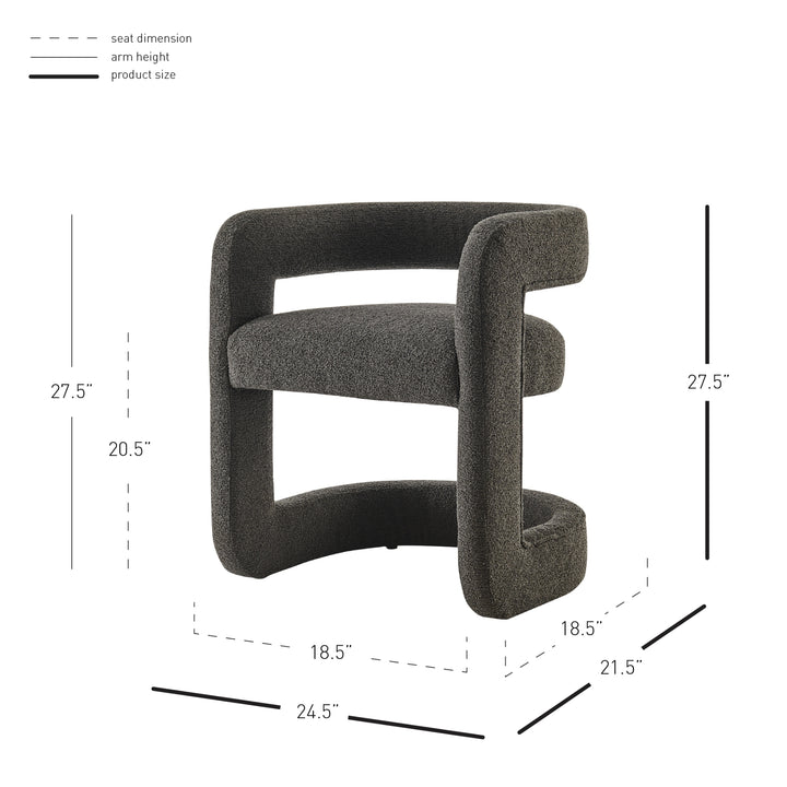 Althea Boucle Dining Arm Chair - Palladian Charcoal