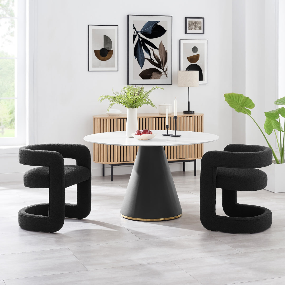 Althea Boucle Dining Arm Chair - Palladian Charcoal - view 2