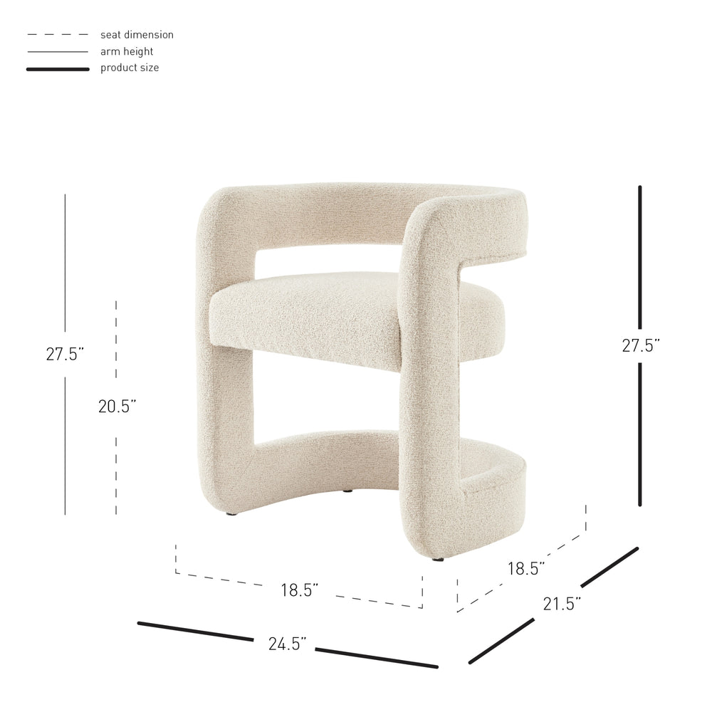 Althea Boucle Dining Arm Chair - Palladian Beige