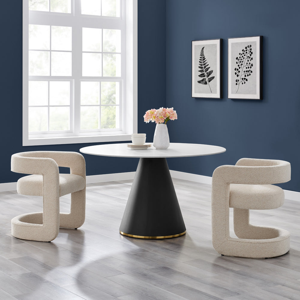Althea Boucle Dining Arm Chair - Palladian Beige - view 2