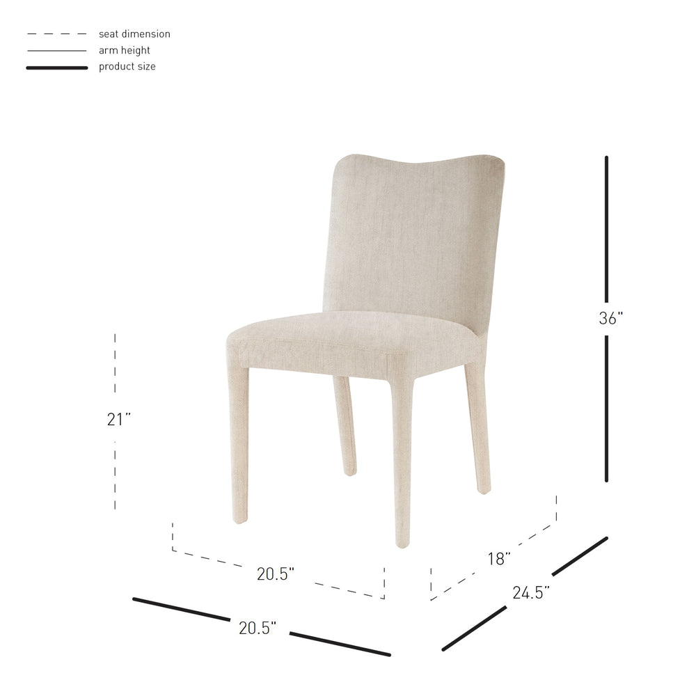 Alder Velvet Dining Side Chair - Zen Cream - view 2