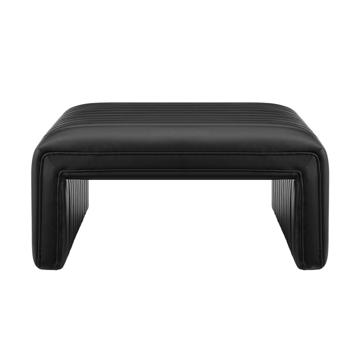 Atkinson Faux Leather Coffee Table/Ottoman - Black - view 3