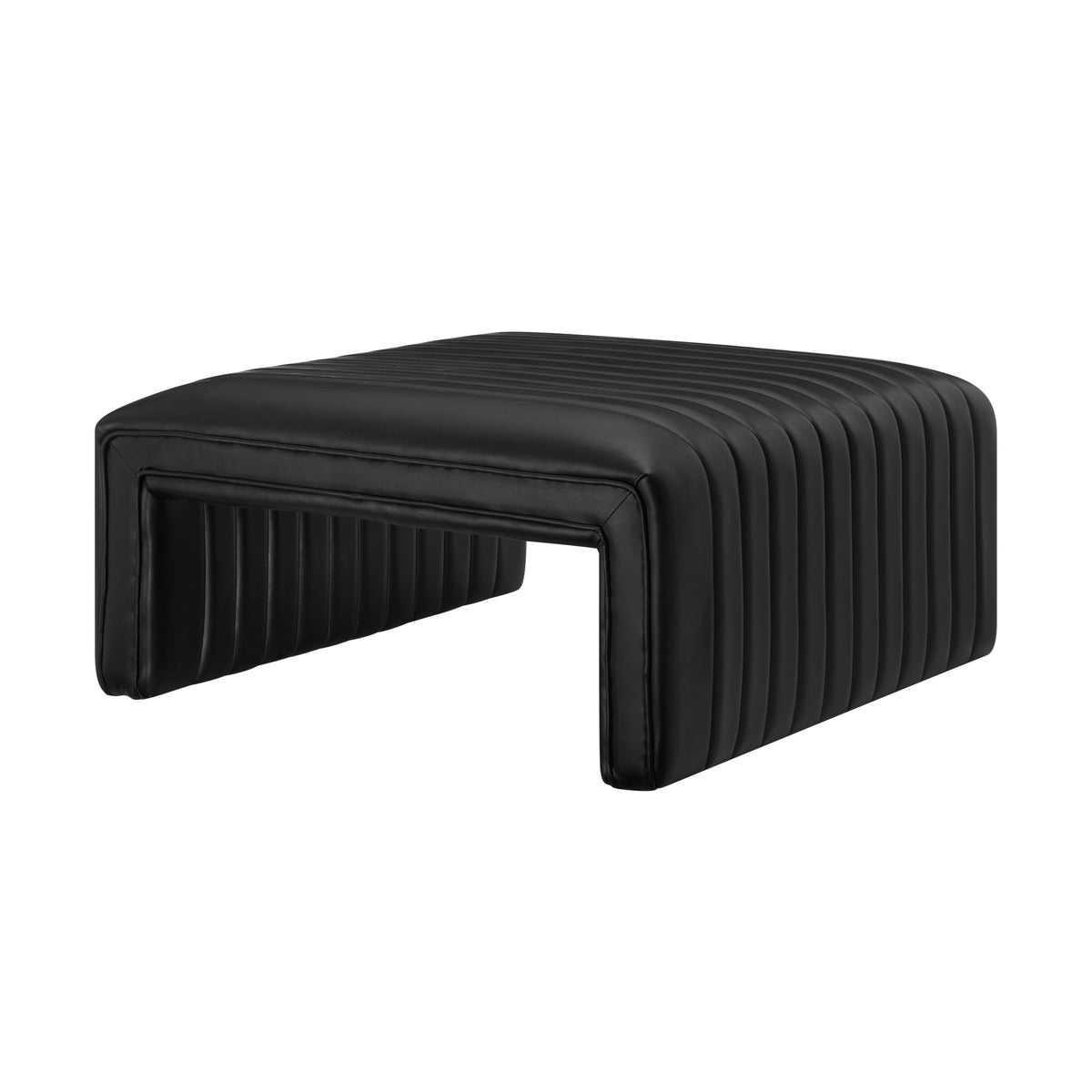 Atkinson Faux Leather Coffee Table/Ottoman - Black