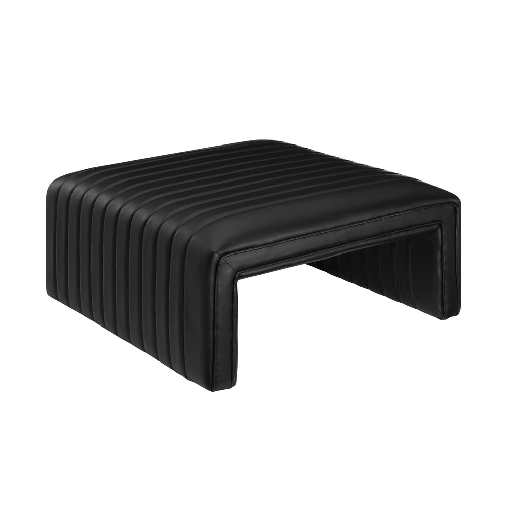 Atkinson Faux Leather Coffee Table/Ottoman - Black - view 5