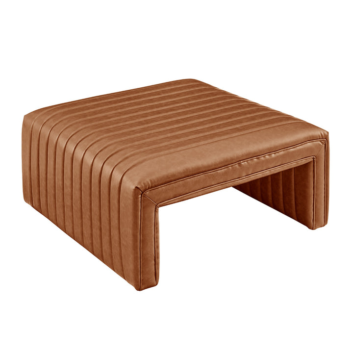 Atkinson Faux Leather Coffee Table/Ottoman - Vintage Cider - view 9