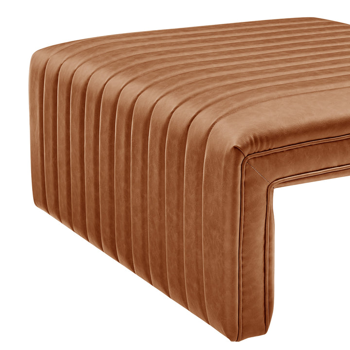 Atkinson Faux Leather Coffee Table/Ottoman - Vintage Cider - view 10