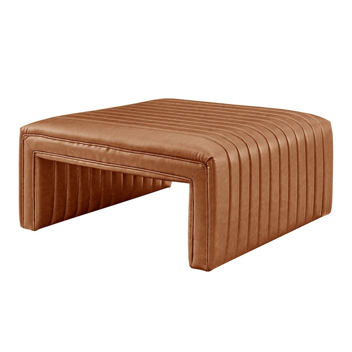 Atkinson Faux Leather Coffee Table/Ottoman - Vintage Cider