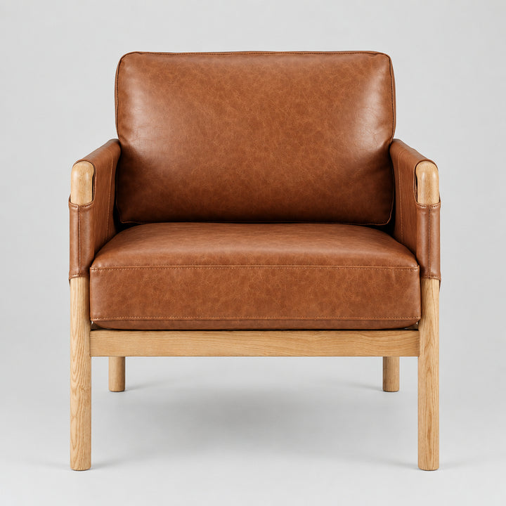 Barclay Faux Leather Accent Arm Chair - Vintage Cider - view 2