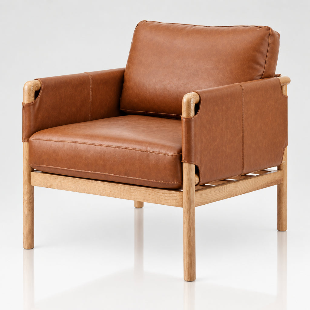 Barclay Faux Leather Accent Arm Chair - Vintage Cider