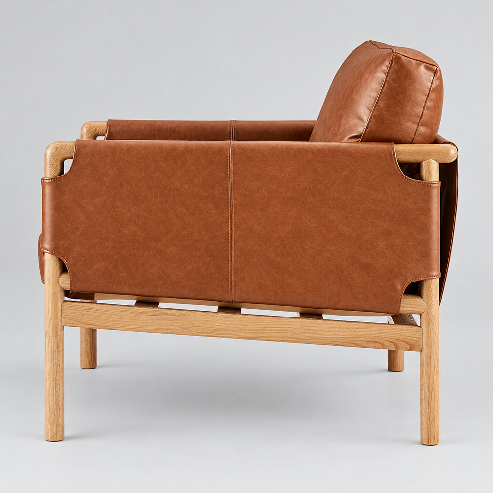 Barclay Faux Leather Accent Arm Chair - Vintage Cider - view 3